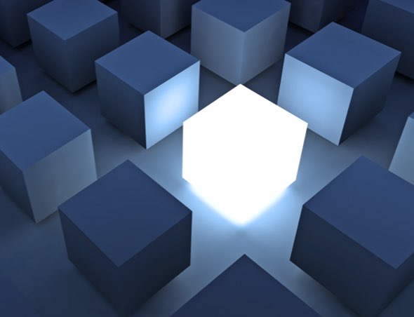 CGI of 3D cubes in isometric format