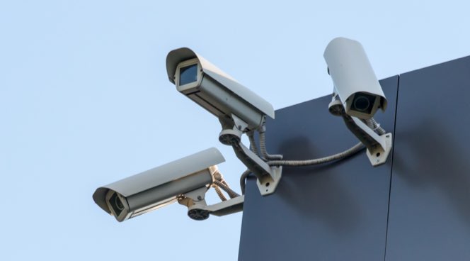 Survelliance Cameras on corner of building