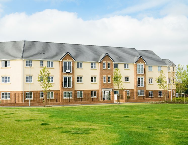 Residential apartment blocks with green areas